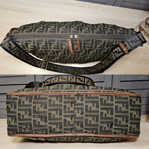 Authentic FENDI Zucca Messenger Crossbody Bag FF Strap - Picture 8 of 14